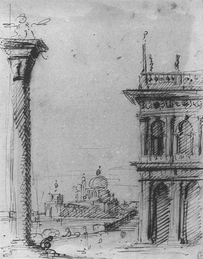 La Piazzetta mirando hacia S. Maria della Salute de Giovanni Antonio Canal